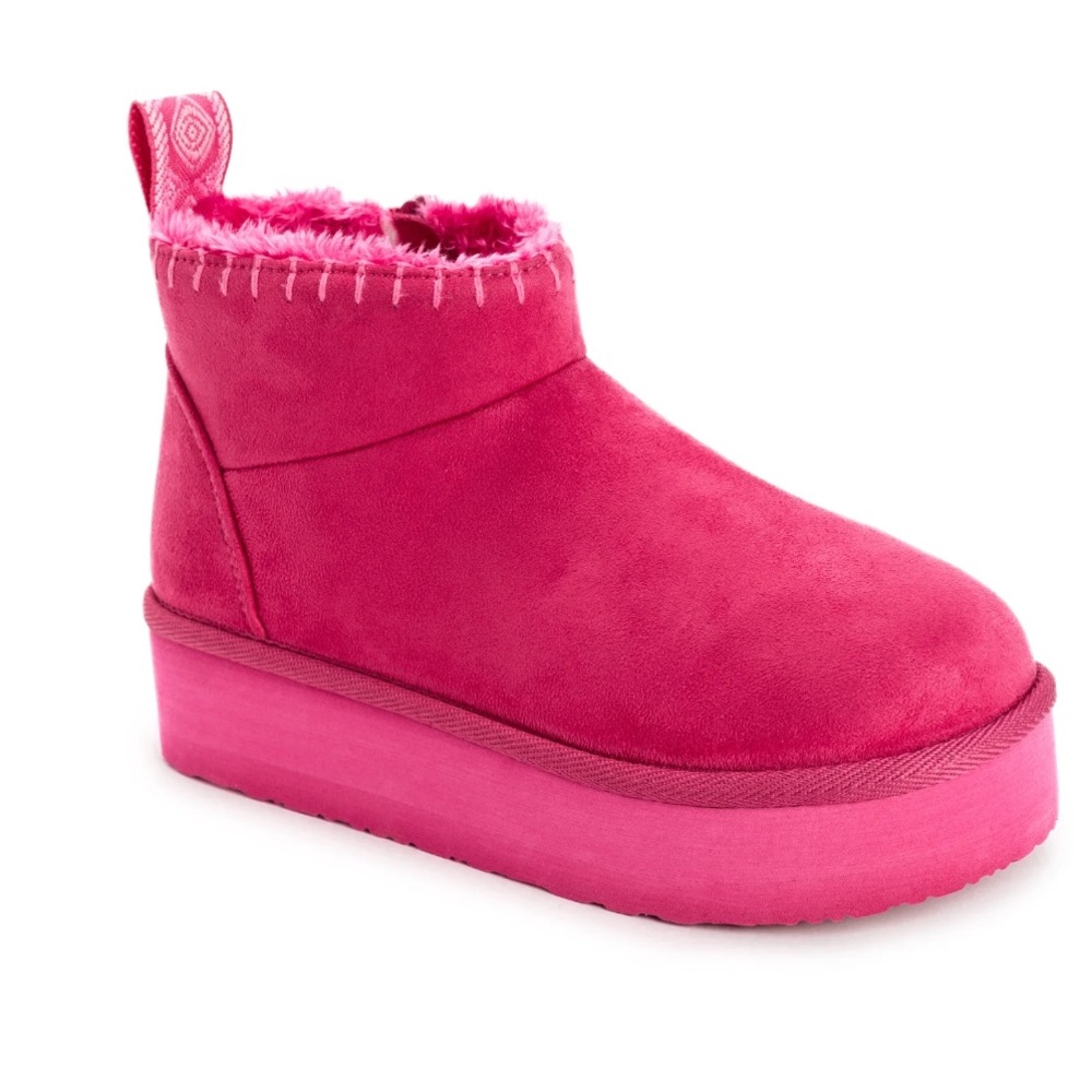 Women's Pink Suede Ankle Boots